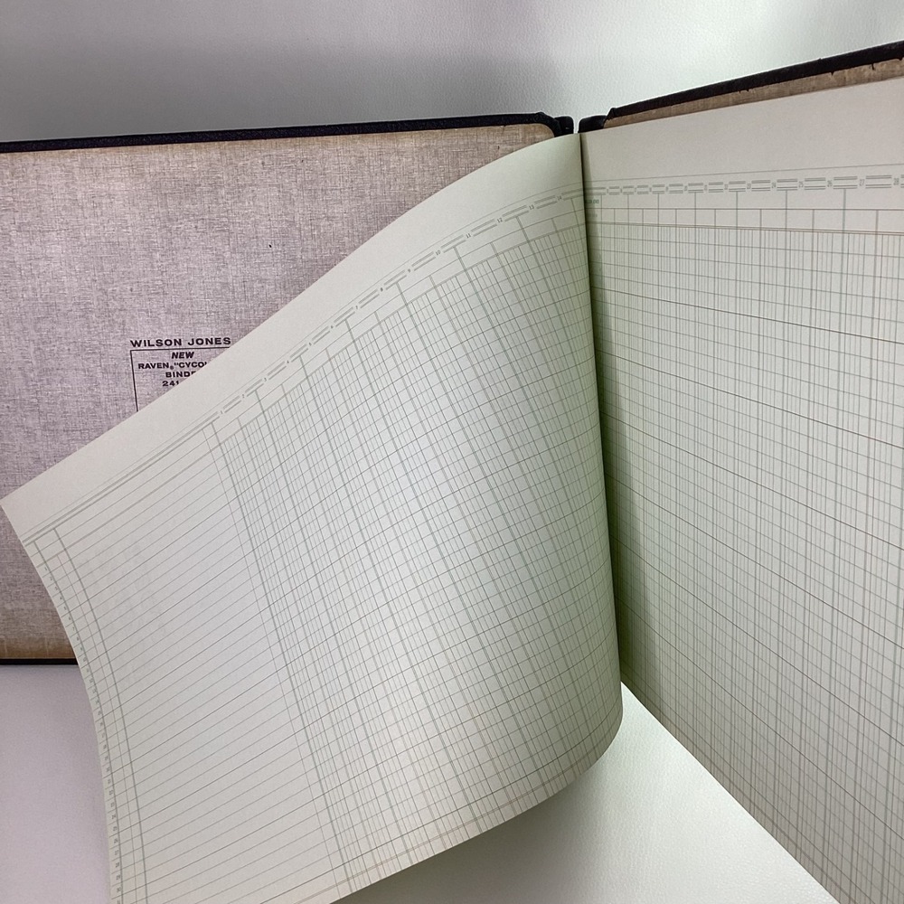 Wilson Jones Raven Cycolok Binder 241-65N Ledger Acct Book w/ G50-24 Paper 17x11
